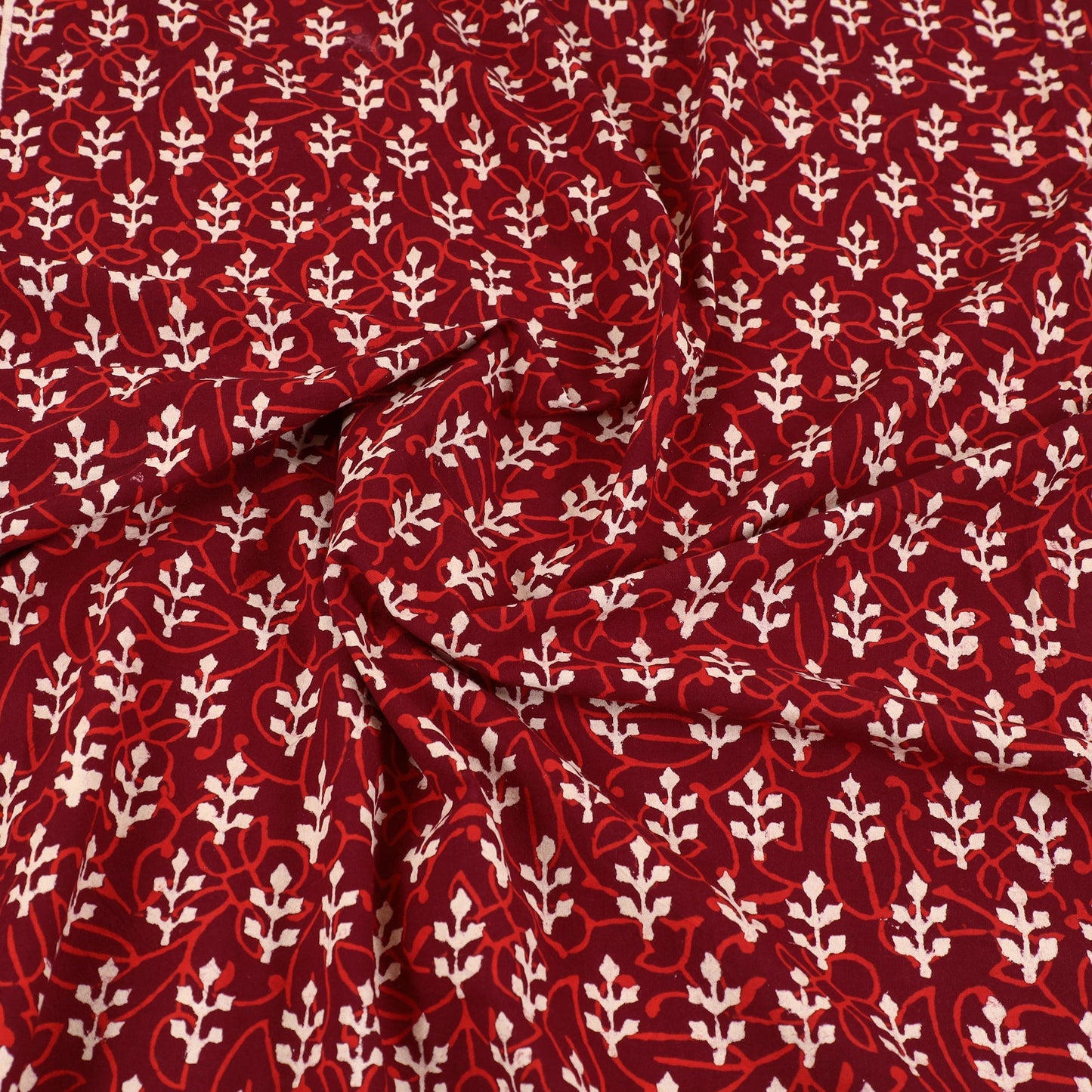 Buy Red Pure Cotton Double Sanganeri Print Bed Sheet