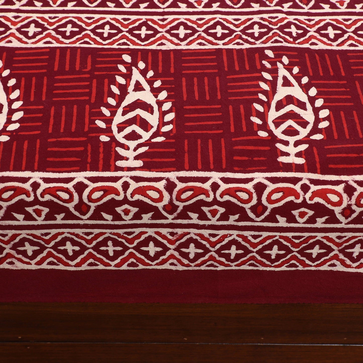 Buy Red Pure Cotton Double Sanganeri Print Bed Sheet