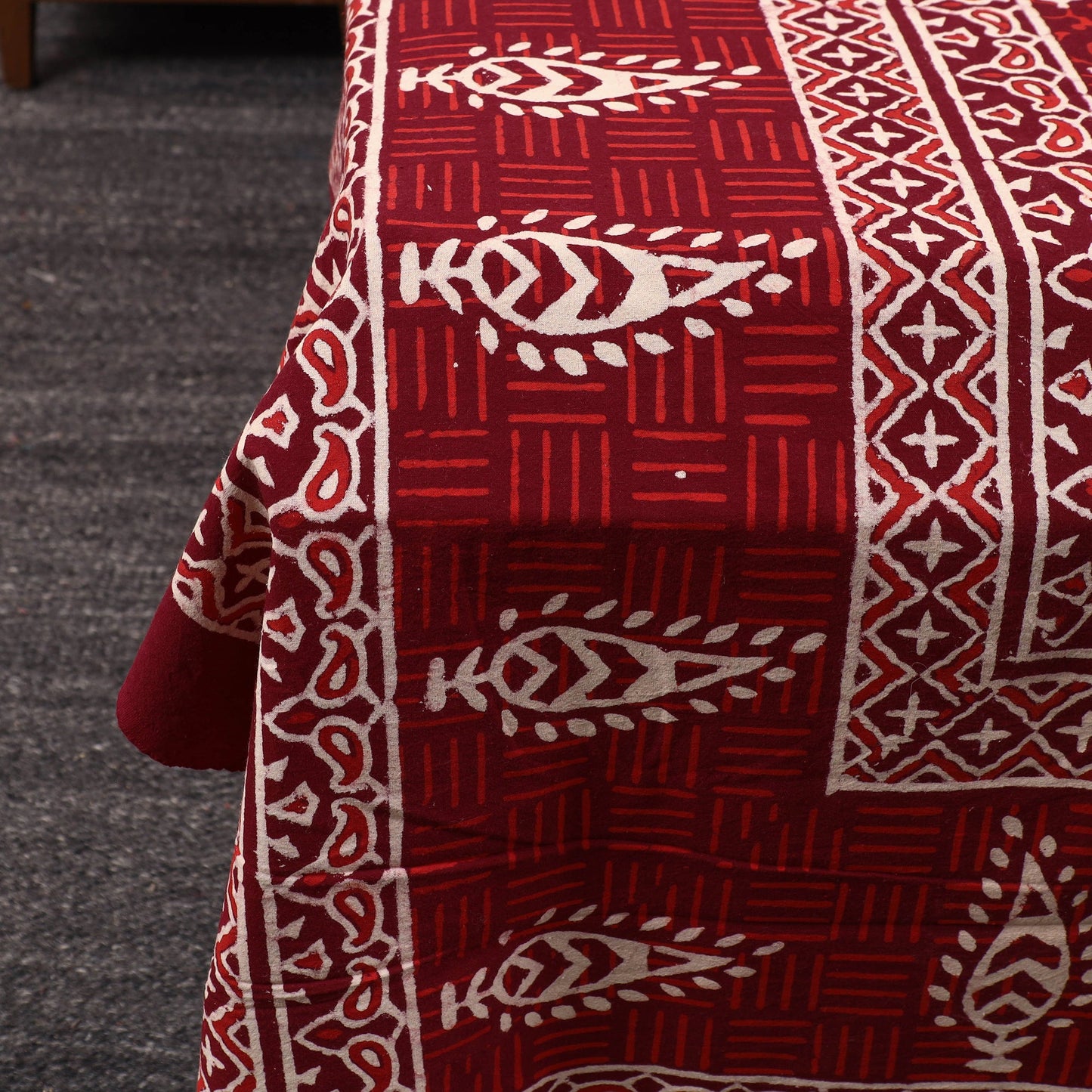 Buy Red Pure Cotton Double Sanganeri Print Bed Sheet