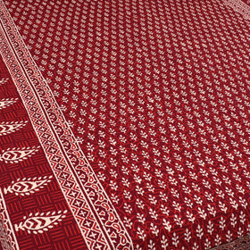 Buy Red Pure Cotton Double Sanganeri Print Bed Sheet