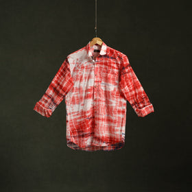 Red - pure cotton full sleeve tie-dye men shibori shirt 25