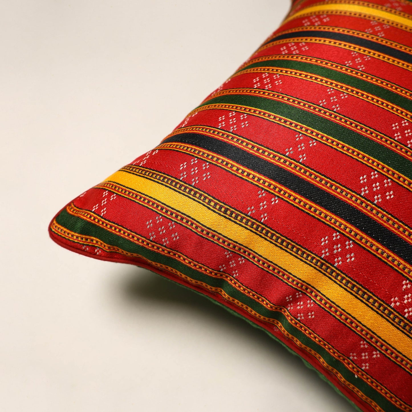 Red - pure handloom mashru silk cotton cushion cover 13