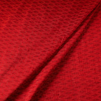 Red - pure handloom raw silk pochampally ikat fabric 11