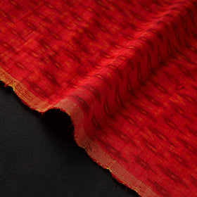 Red - pure handloom raw silk pochampally ikat fabric 11