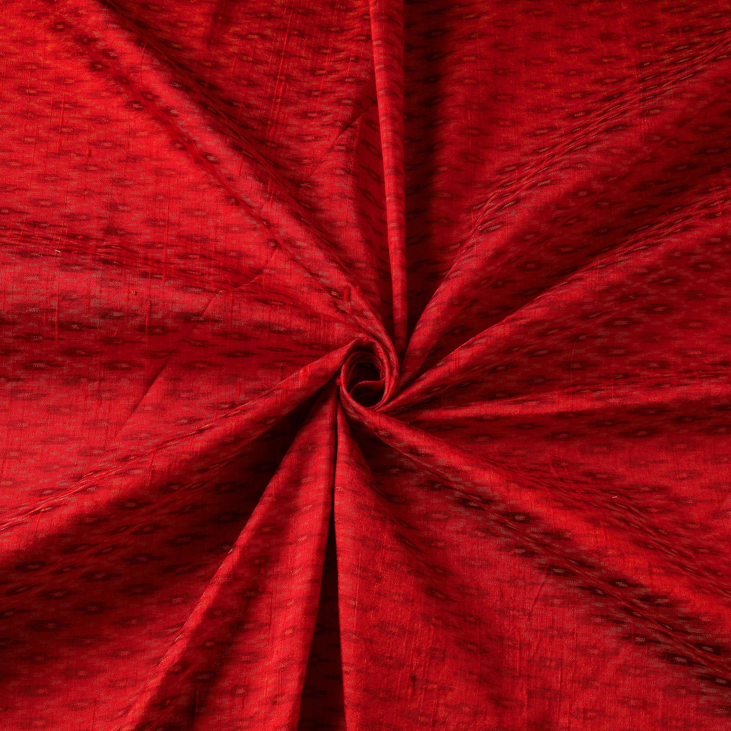 Red - pure handloom raw silk pochampally ikat fabric 11
