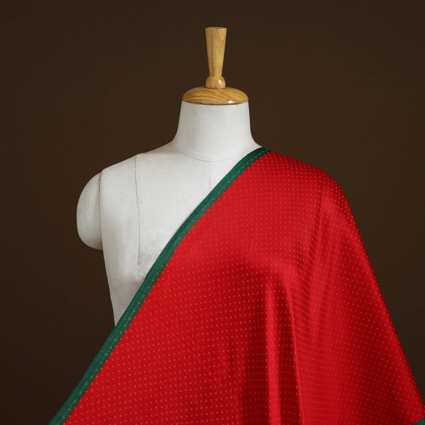 Red - pure handloom silk cotton mashru fabric (width - 22