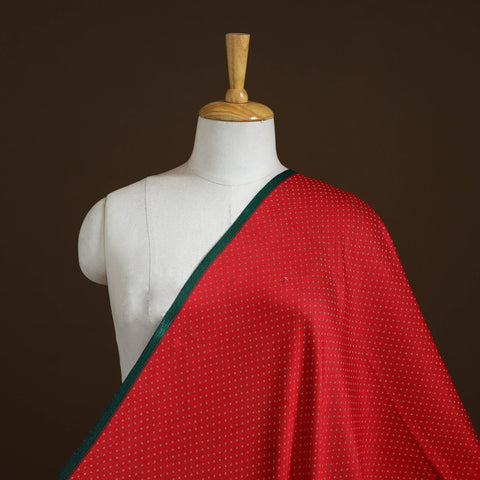 Red - pure handloom silk cotton mashru fabric (width - 22