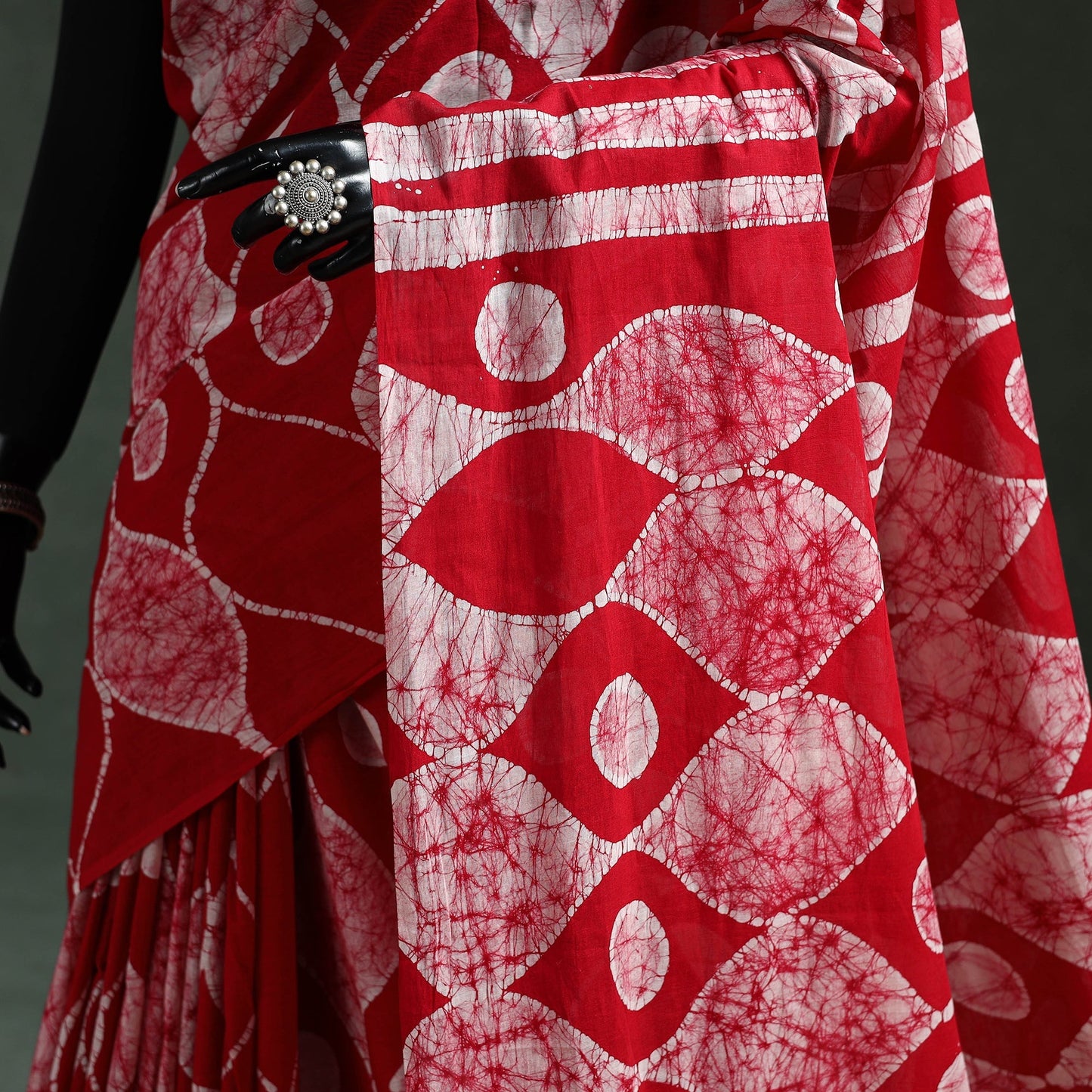 Pure mul cotton hand block batik print saree 04