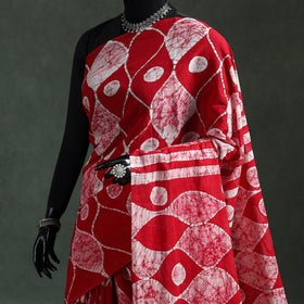 Pure mul cotton hand block batik print saree 04
