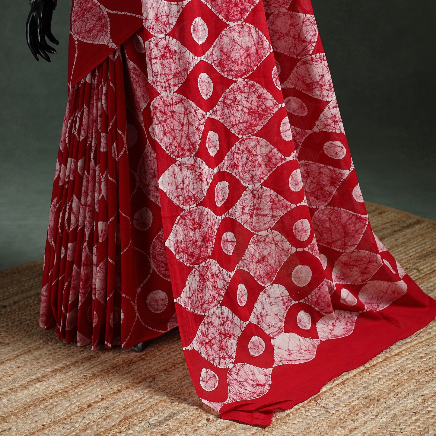 Pure mul cotton hand block batik print saree 04