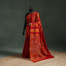Pure mul cotton hand block batik print saree 09