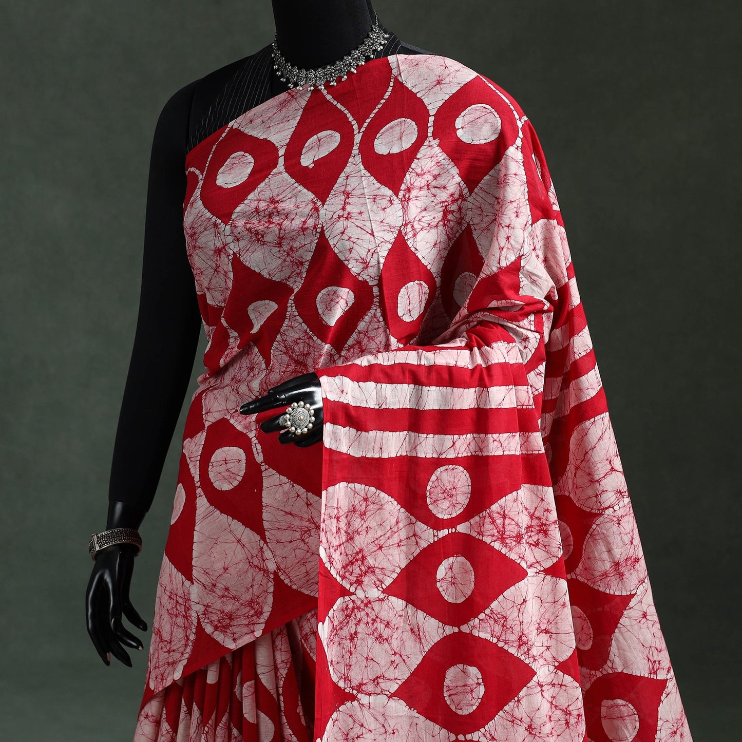 Pure mul cotton hand block batik print saree 15