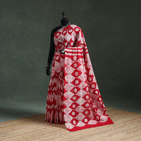 Pure mul cotton hand block batik print saree 15