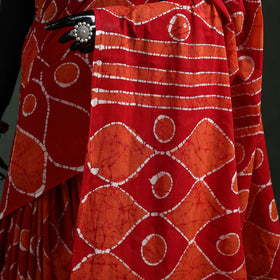 Pure mul cotton hand block batik print saree 21