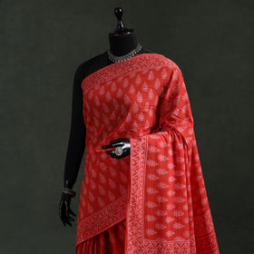 Pure mul cotton hand block batik print saree 28