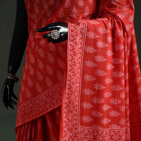 Pure mul cotton hand block batik print saree 28