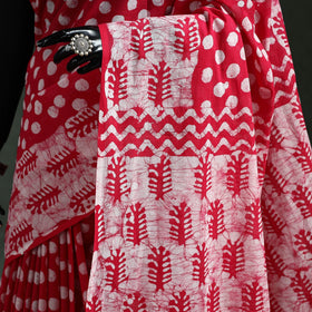 Pure mul cotton hand block batik print saree 68