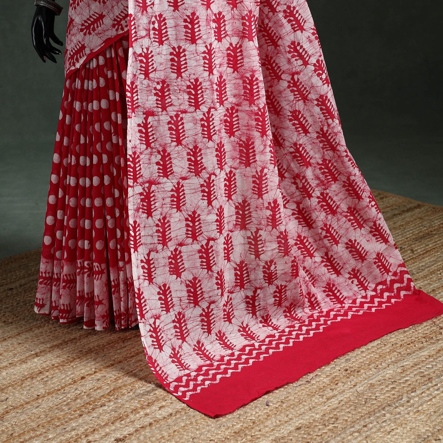 Pure mul cotton hand block batik print saree 68