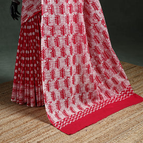 Pure mul cotton hand block batik print saree 68