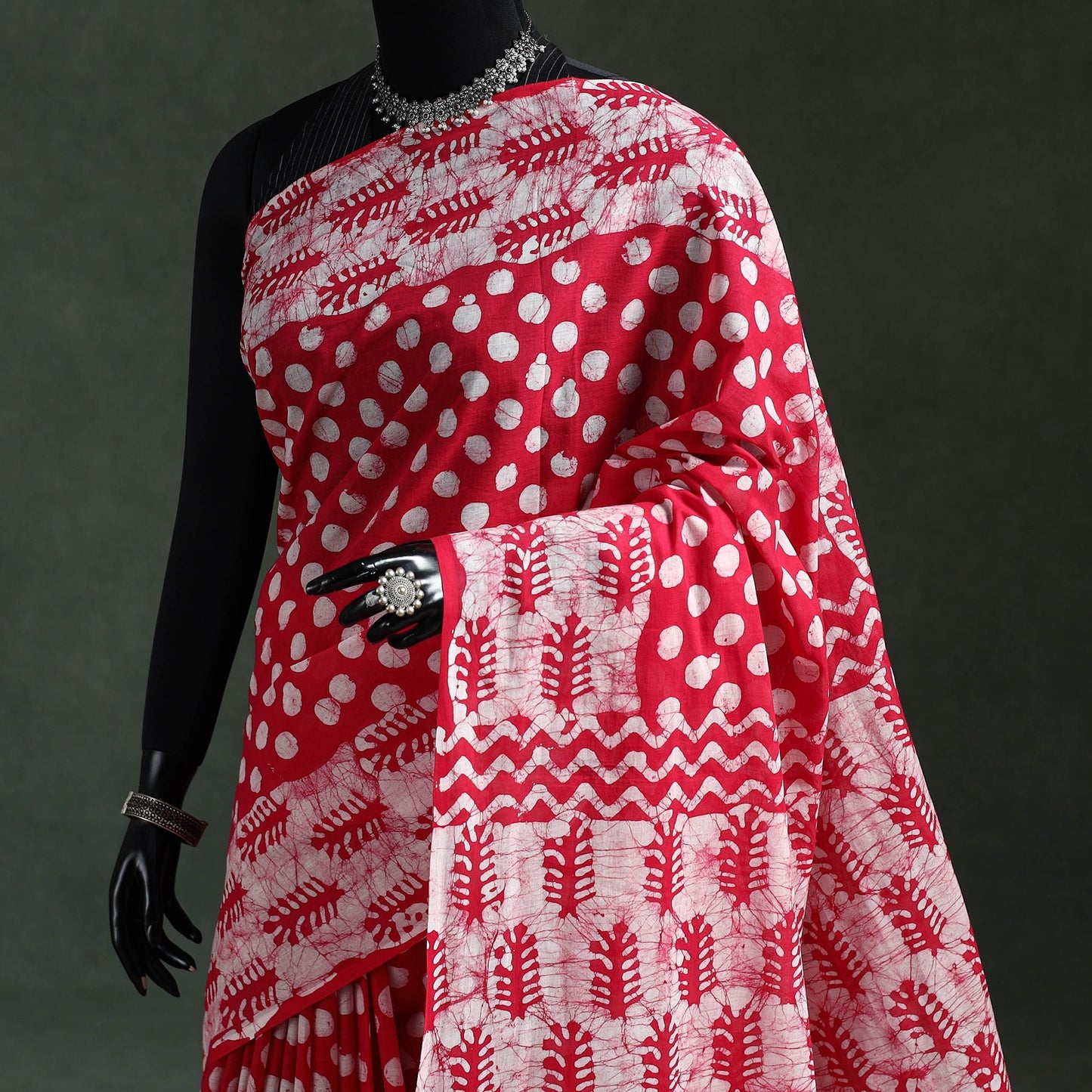 Pure mul cotton hand block batik print saree 68
