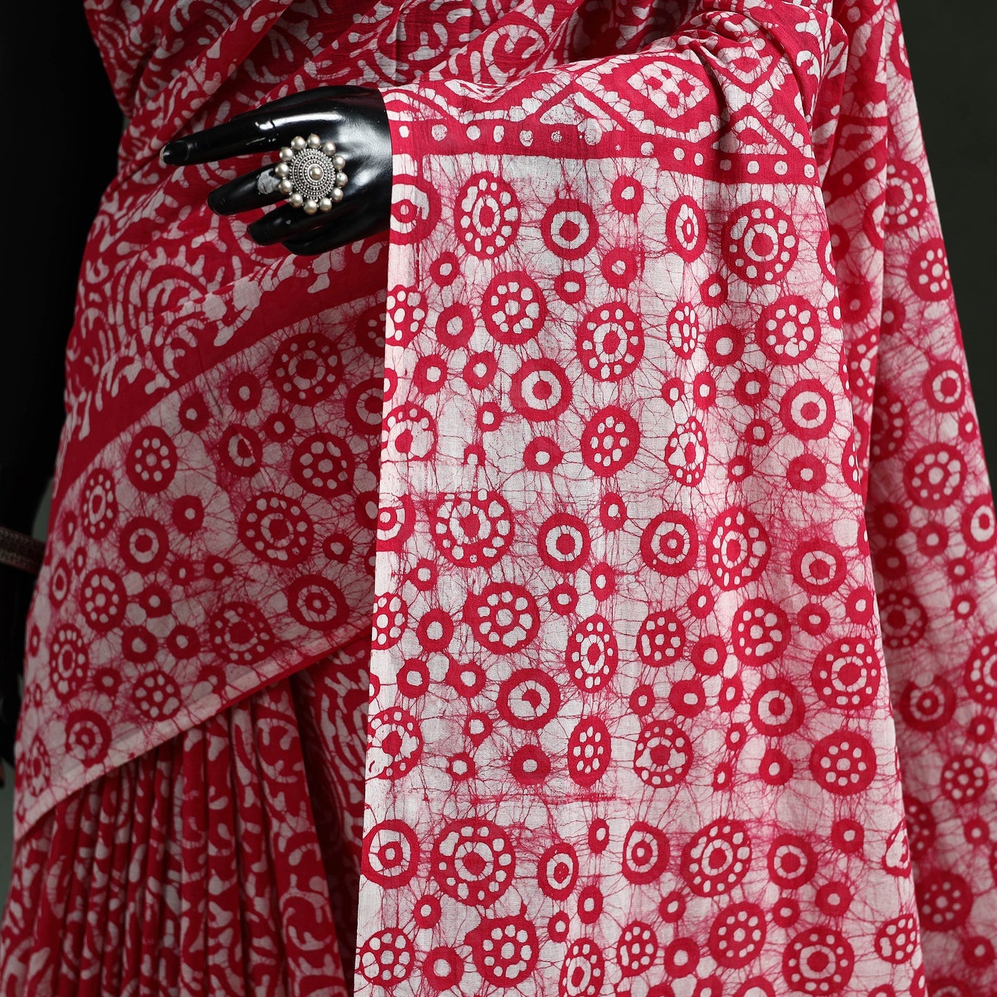 Pure mul cotton hand block batik print saree 69
