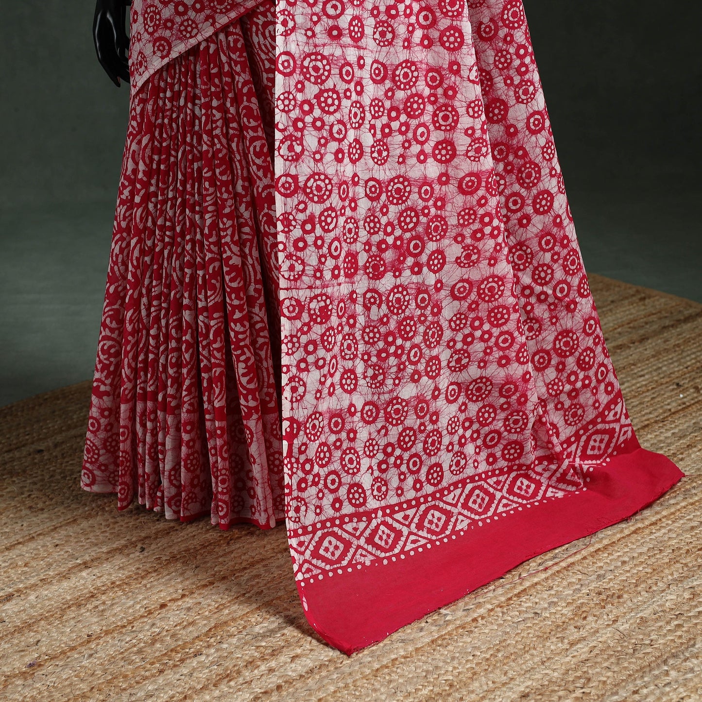 Pure mul cotton hand block batik print saree 69