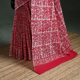 Pure mul cotton hand block batik print saree 69