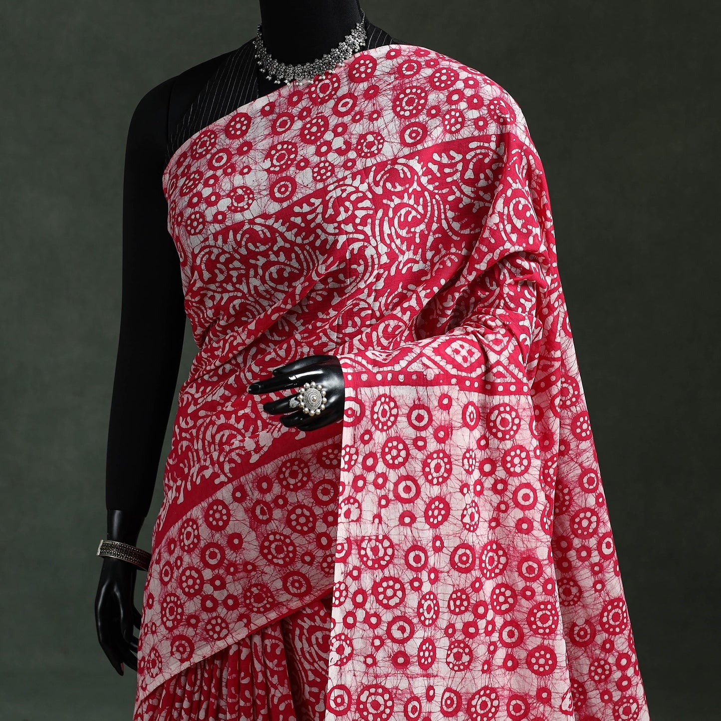 Pure mul cotton hand block batik print saree 69