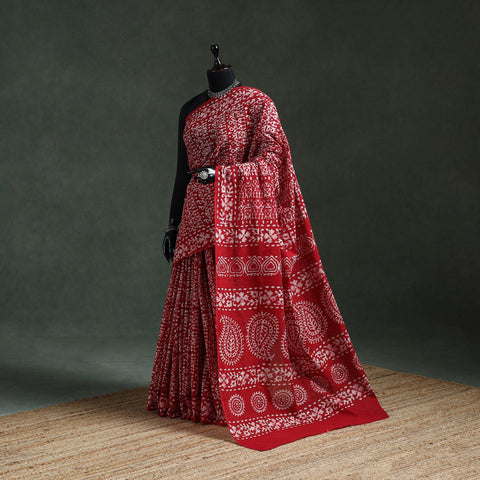 Pure mul cotton hand block batik print saree 78