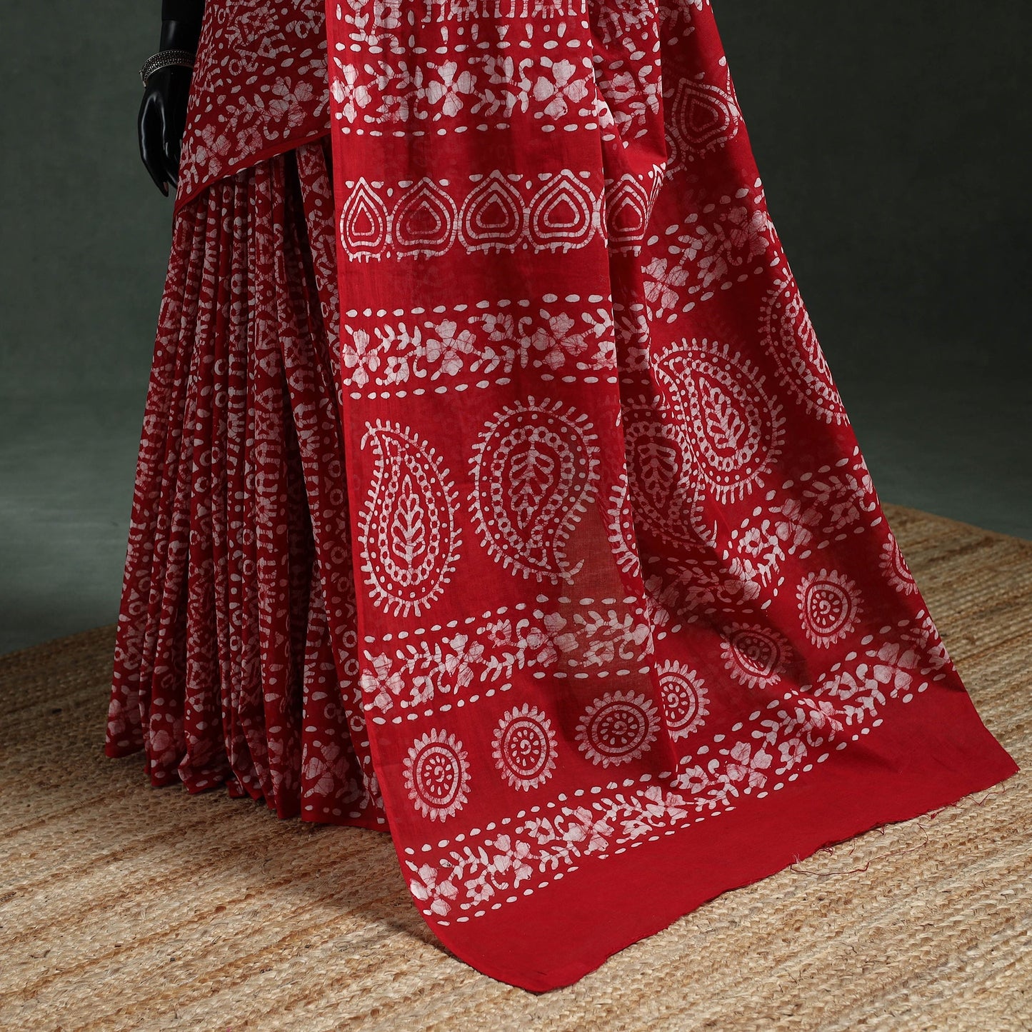 Pure mul cotton hand block batik print saree 78