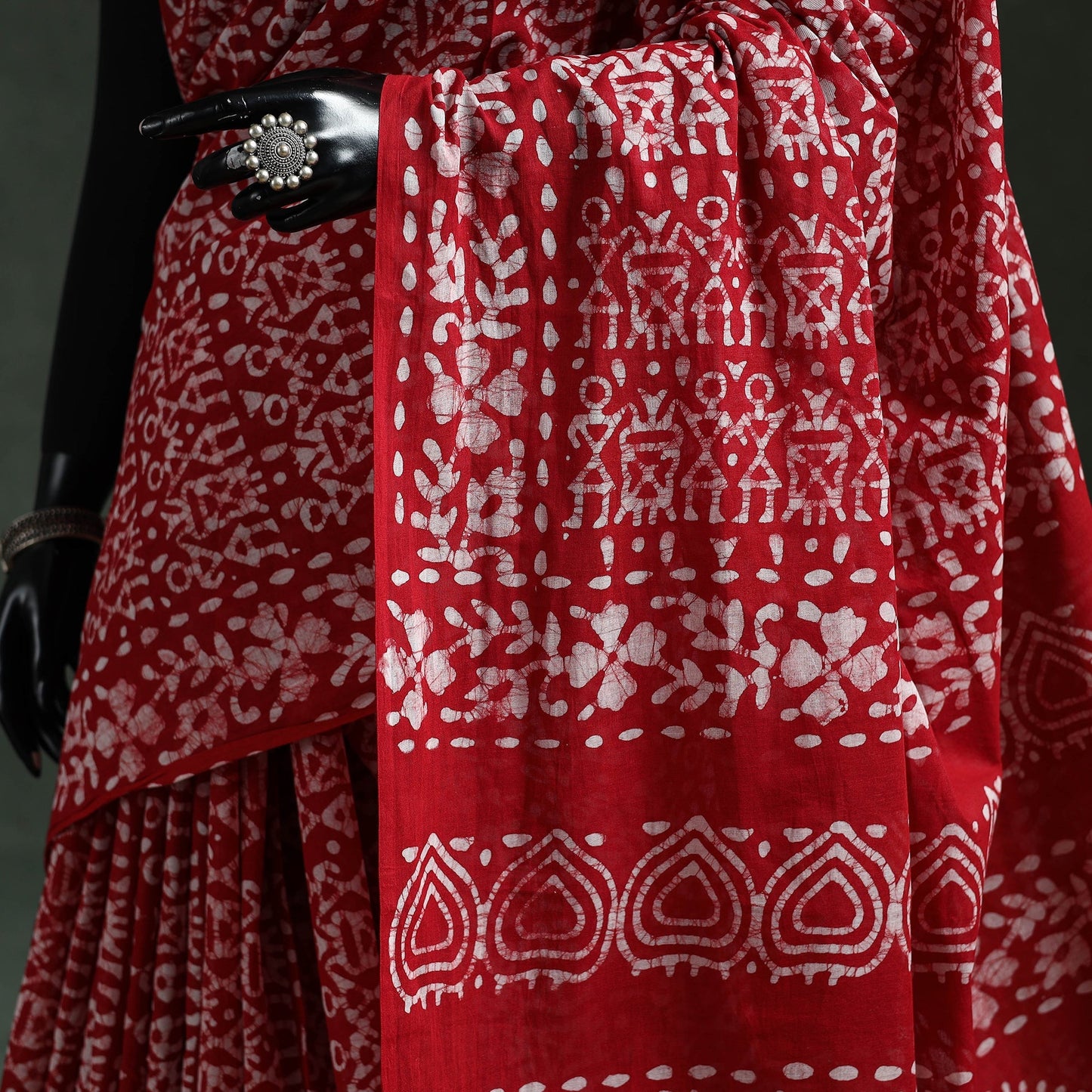 Pure mul cotton hand block batik print saree 78