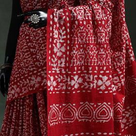 Pure mul cotton hand block batik print saree 78