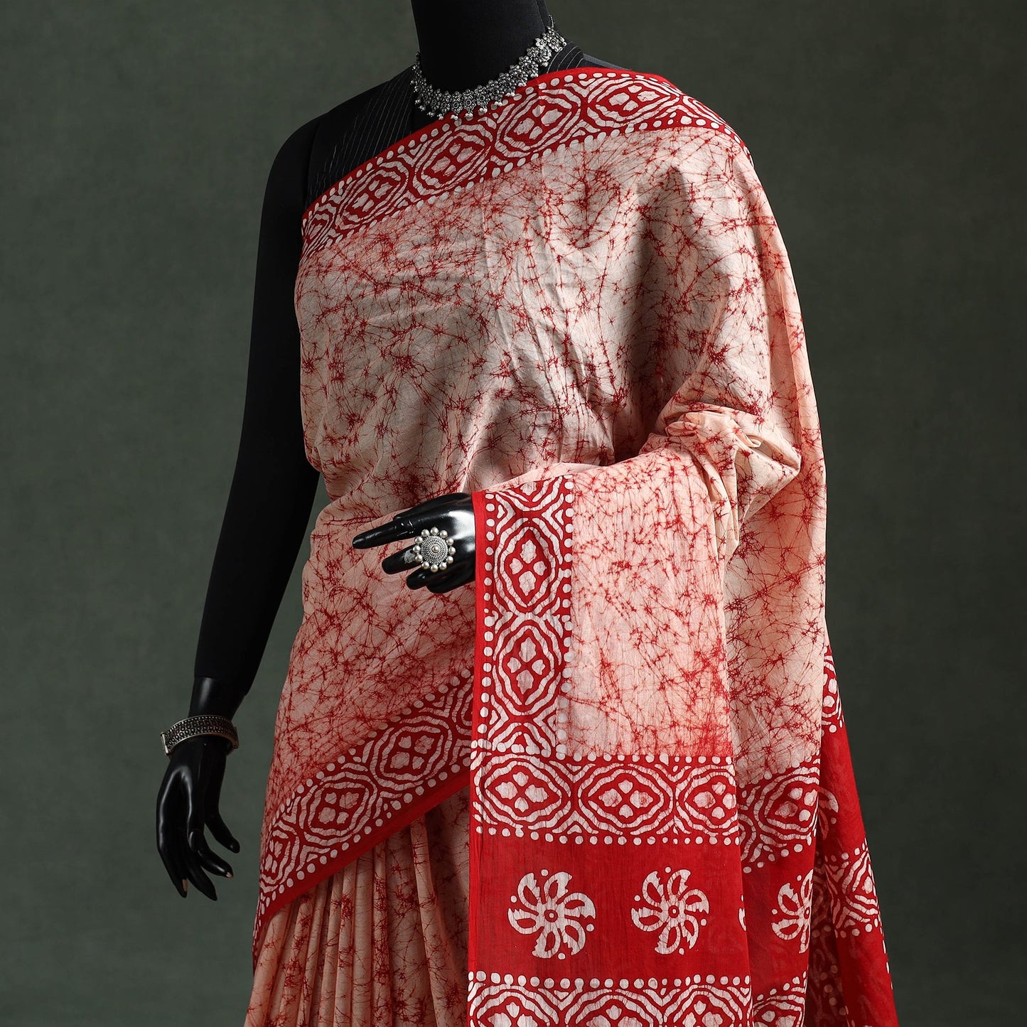 Pure mul cotton hand block batik print saree 84