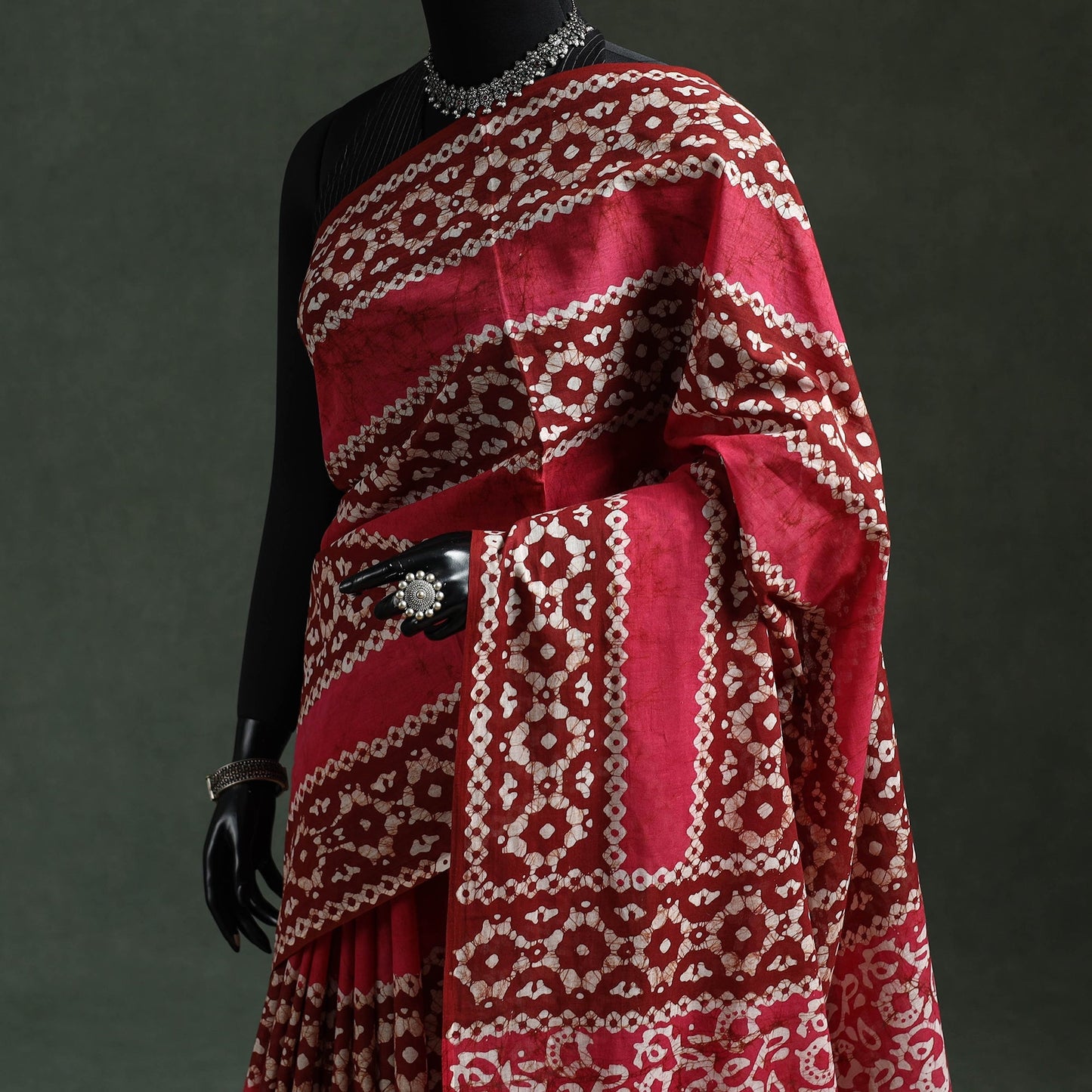 Pure mul cotton hand block batik print saree 91