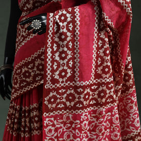 Pure mul cotton hand block batik print saree 91