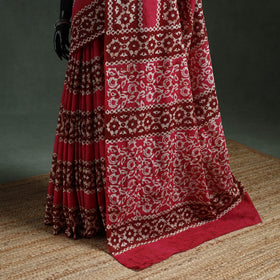 Pure mul cotton hand block batik print saree 91