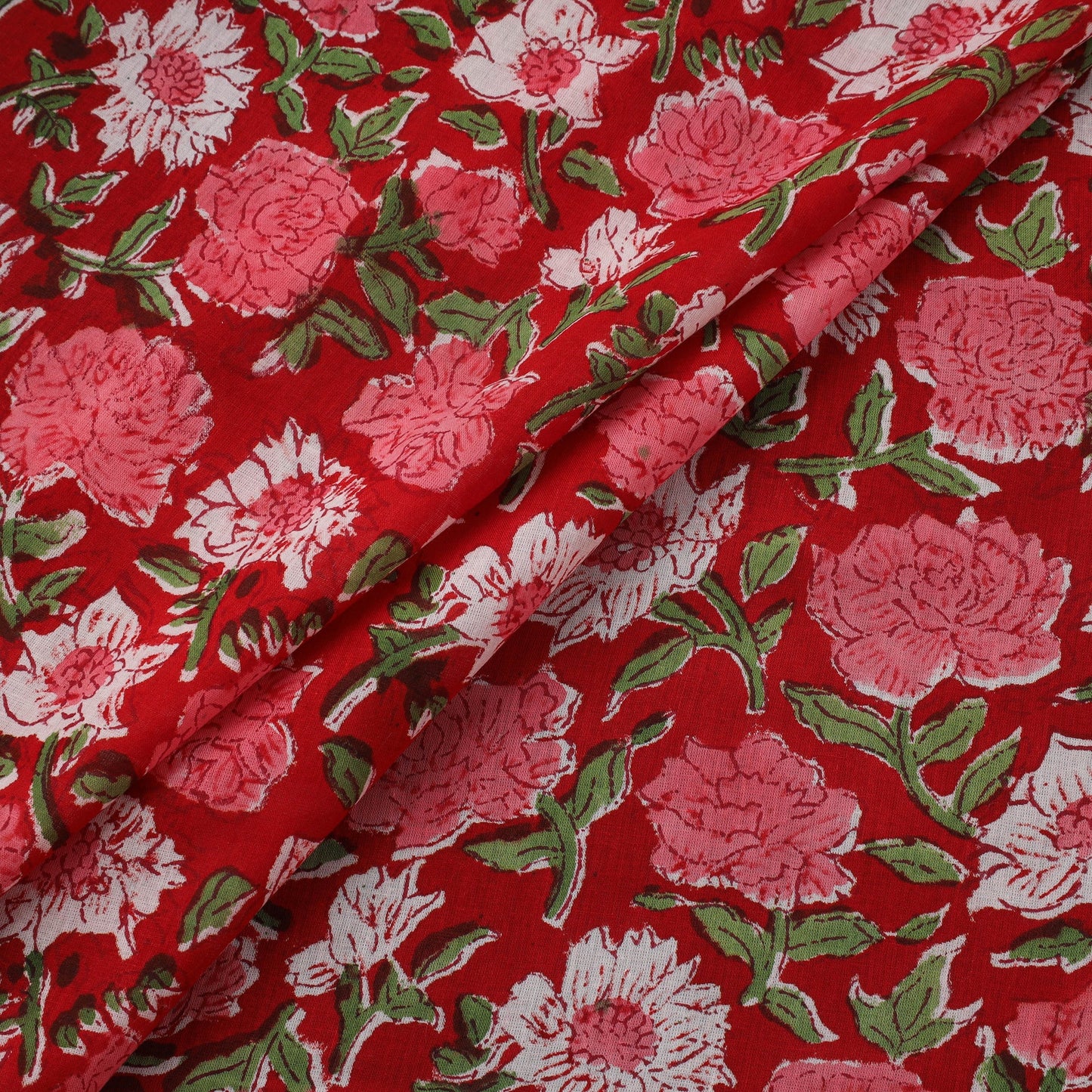 Pure mul cotton hand sanganeri fabric 12 - handcrafted