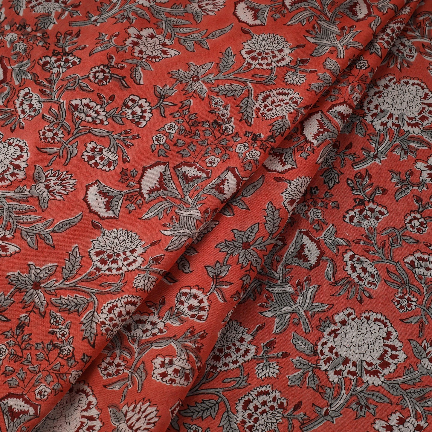 Pure mul cotton hand sanganeri fabric 19 - handcrafted