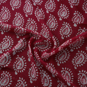 Red - Pure Mul Cotton Kutch Hand Block Batik Print Fabric 08
