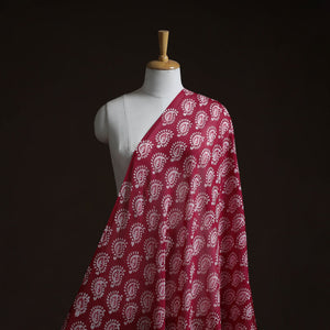 Red - Pure Mul Cotton Kutch Hand Block Batik Print Fabric 08