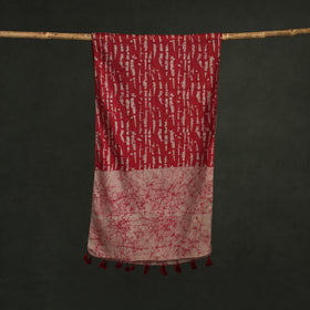 Pure mul cotton kutch hand block batik print stole