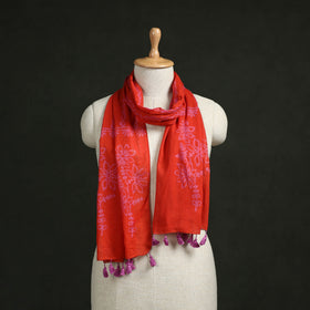 Pure mul cotton kutch hand block batik print stole