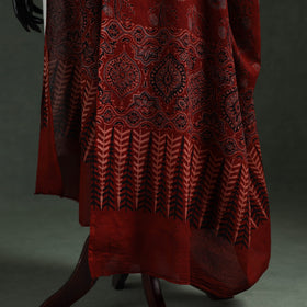Red - pure mul cotton kutch hand block print natural dyed