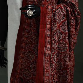 Red - pure mul cotton kutch hand block print natural dyed