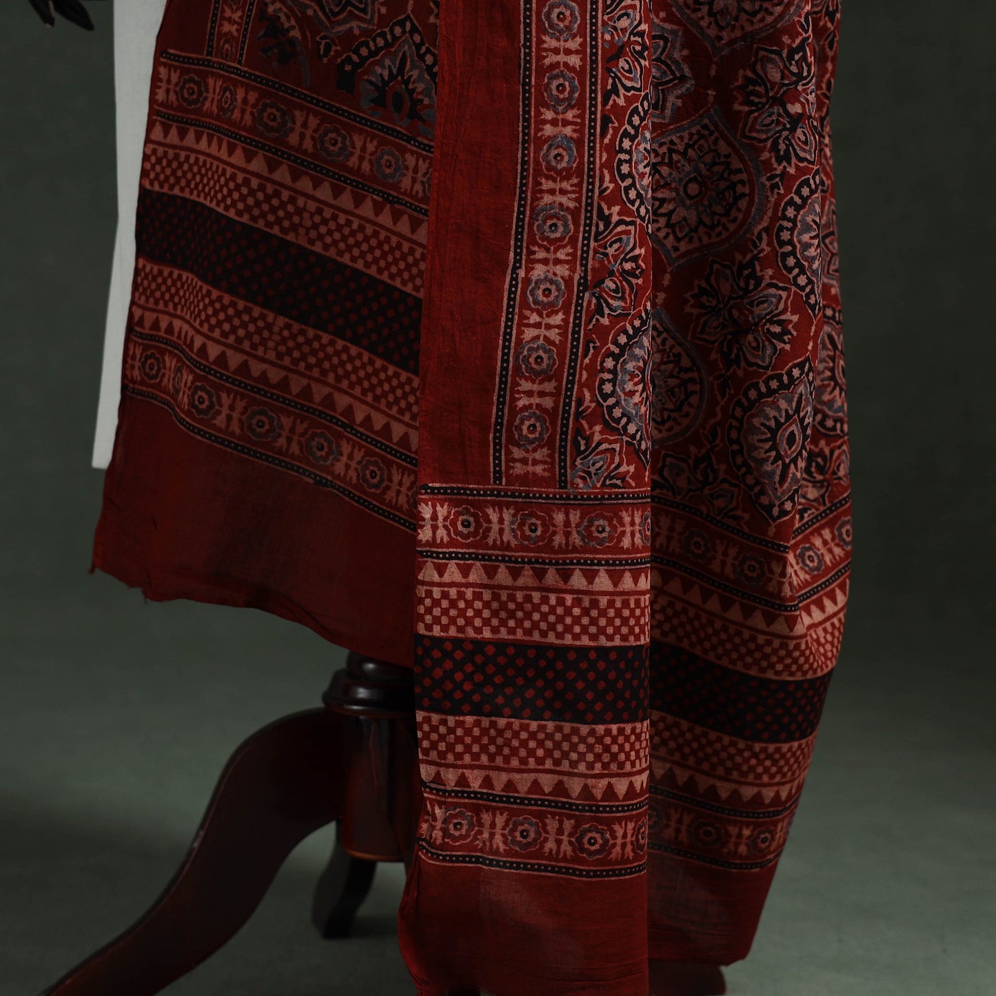Red - pure mul cotton kutch hand block print natural dyed