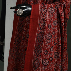 Pure mul cotton kutch hand block print natural dyed ajrakh