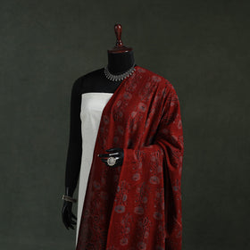 Red - pure mul cotton kutch hand block print natural dyed