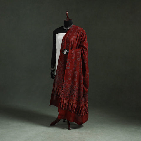 Red - pure mul cotton kutch hand block print natural dyed