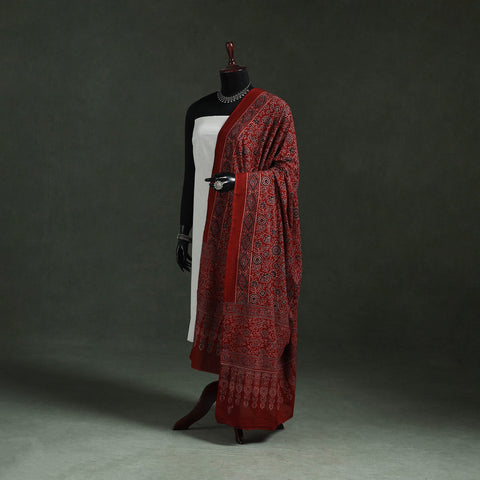 Pure mul cotton kutch hand block print natural dyed ajrakh