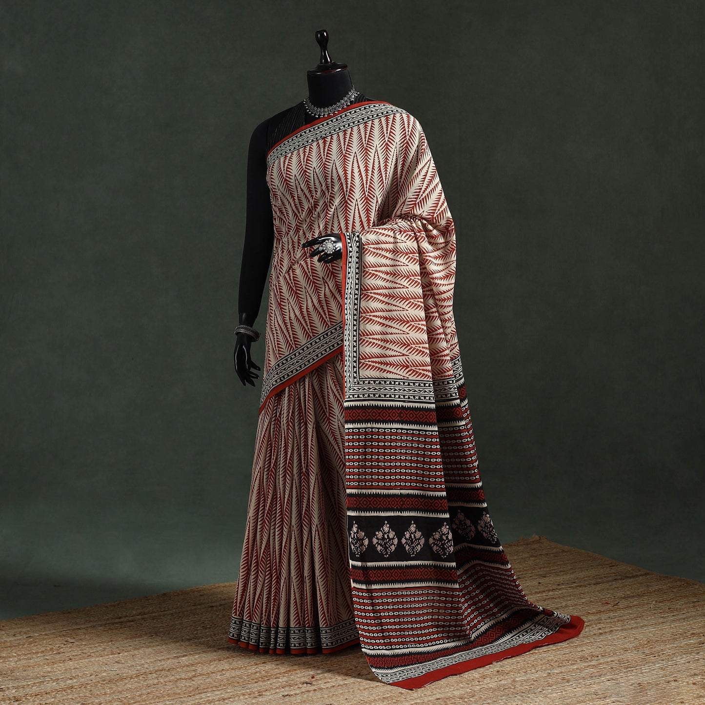 Pure mul cotton natural dyed hand block dabu bagru print
